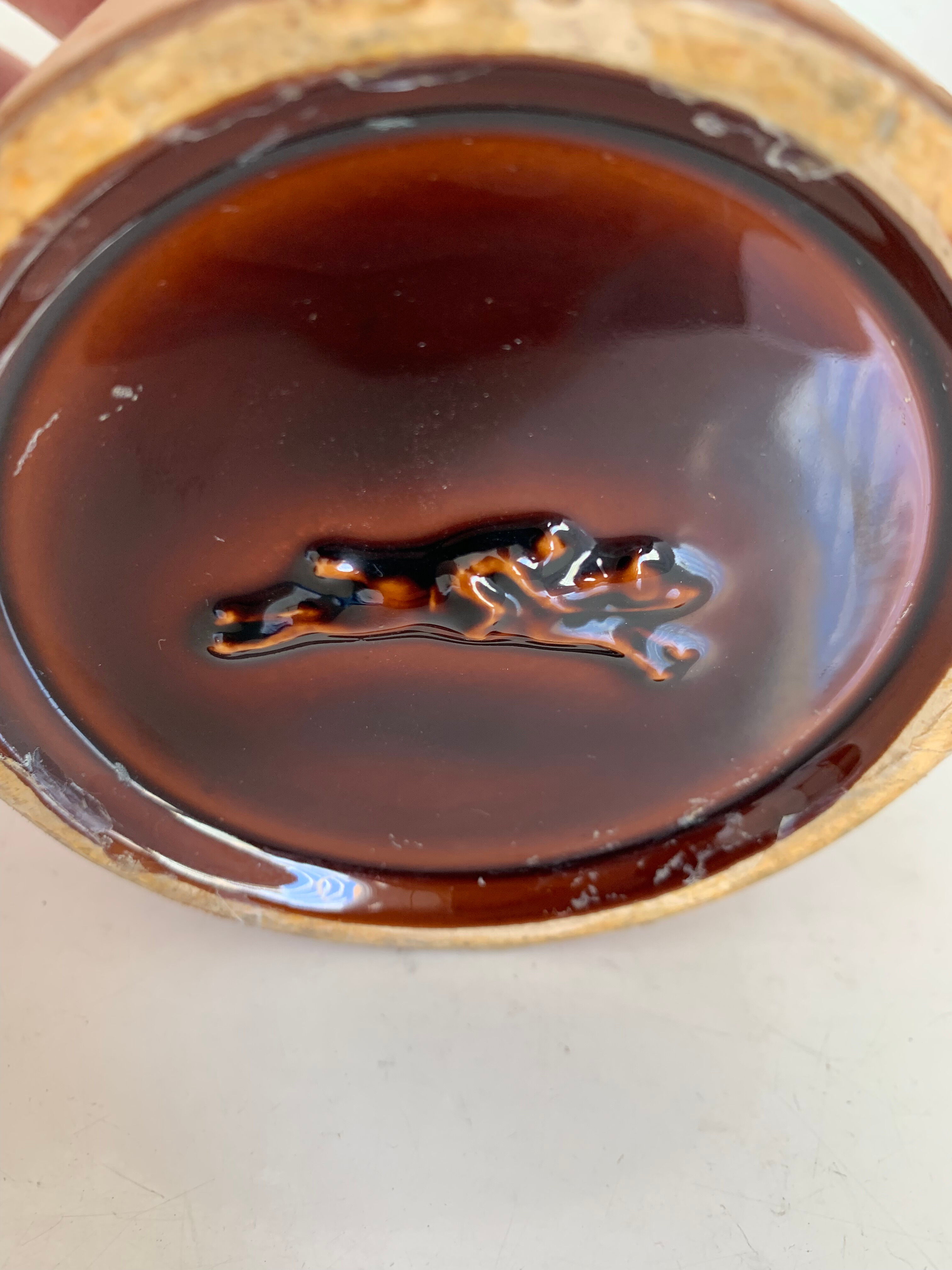 Vintage cigarette holder 1960 Longchamp suede horse - 11 x 10 cm