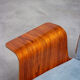Pair of modernist teak lounge chairs and poufs 1960