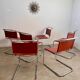 Lot 6 tubular chairs S33 design Mart Stam vintage cognac leather from the 70s