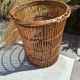 Wicker waste paper basket 1960