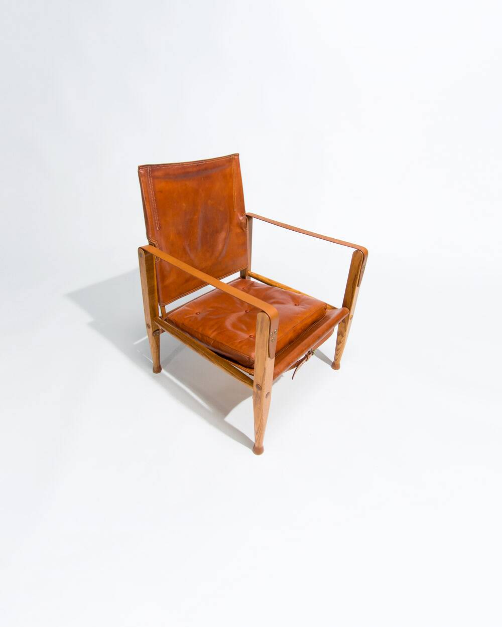 Kaare Klint Safari Chair in Oak and Leather by Rud Rasmussen