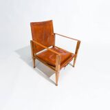 Kaare Klint Safari Chair in Oak and Leather by Rud Rasmussen