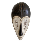 African mask, Fang tribe, wood and kaolin