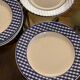 Blue Vichy dessert plates