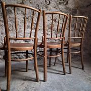 Set of 6 Fischel bentwood bistro chairs, Czechoslovakia, circa 1930–1950.
