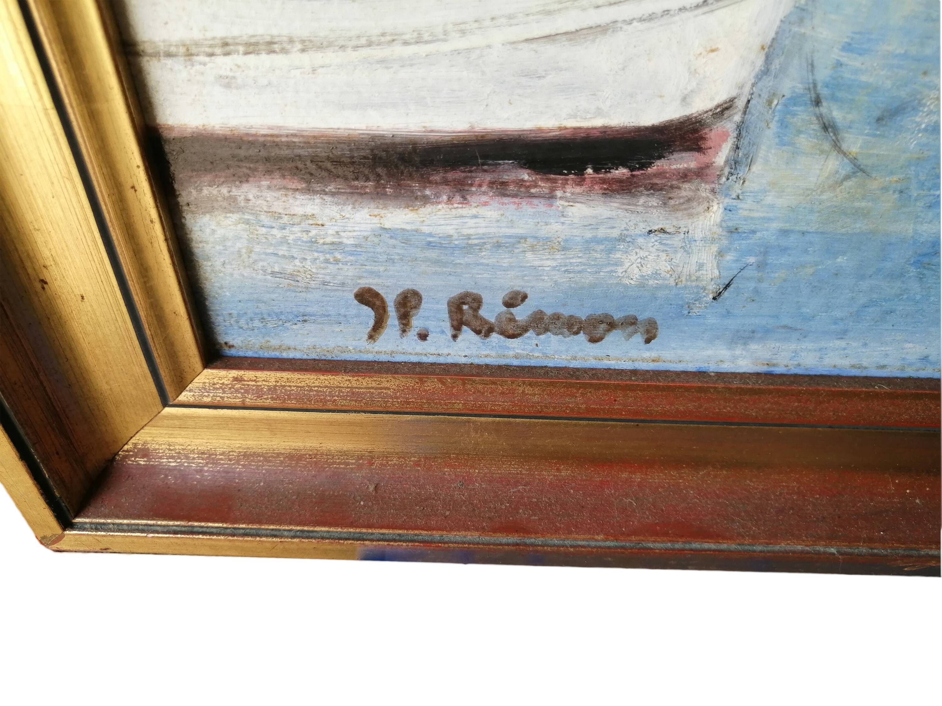 Painting port of St Tropez signed J.P. Rémon