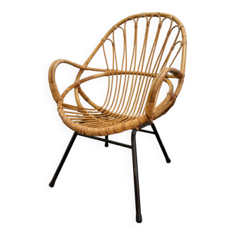 Rattan chair, Rohé Noordwolde, 1950
