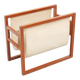 Teak & linen magazine rack by Henning Wind-Hansen for Sika Møbler, 1960s