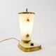 Lampe de table verre opalin et base laiton années 50