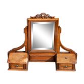 Miroir à poser en bois sculpté noeud de ruban - Coiffeuse Psyché ancienne