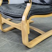 Pair of Leather Lounge Chairs by Åke Fribytter for Nelo Kroken 1960s