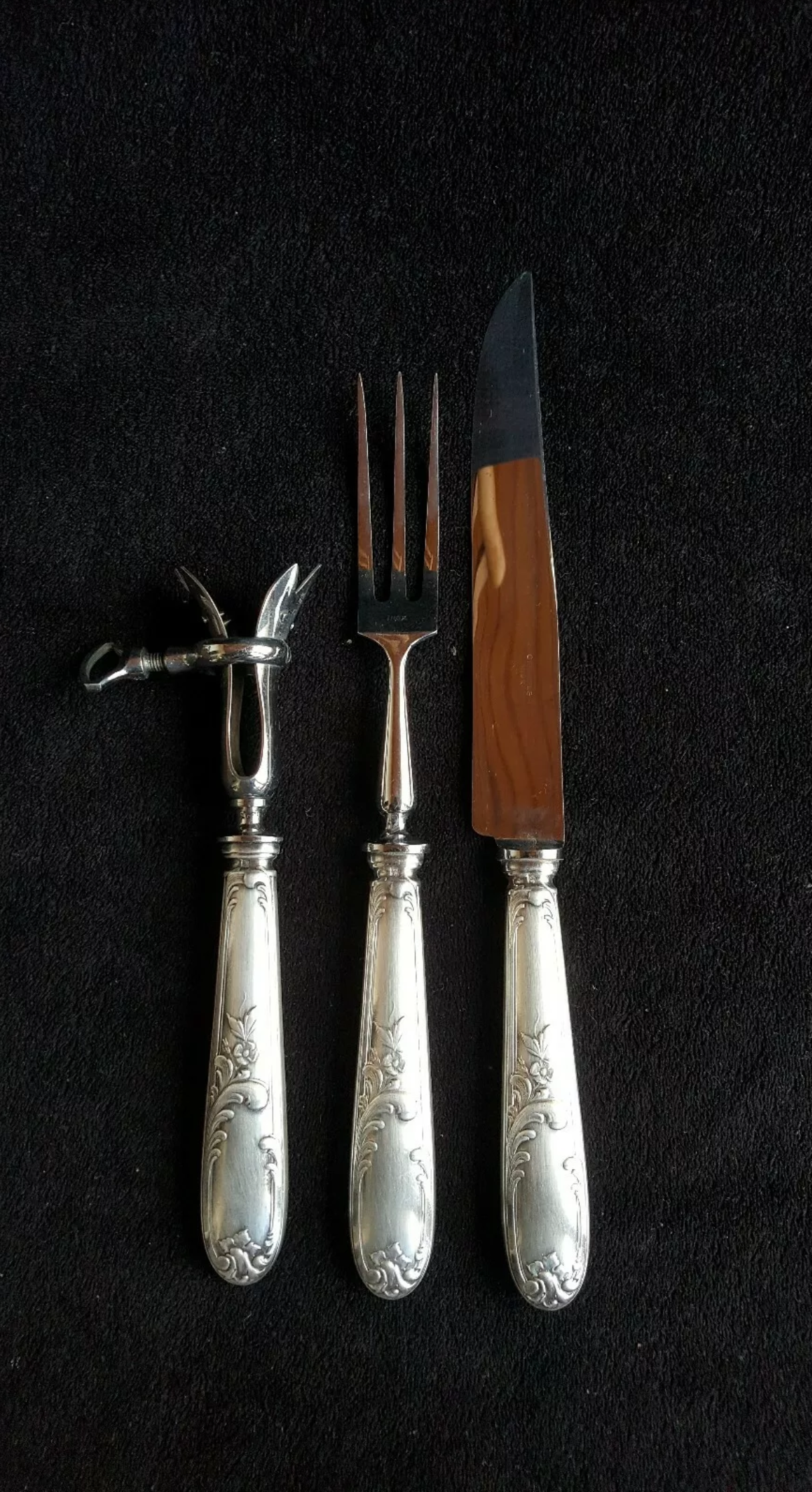 Cutlery set Alfenide Christofle 112 pieces goat's head punch white metal 1900