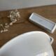 Bathroom set / earthenware soap dish Digoin Sarreguemines