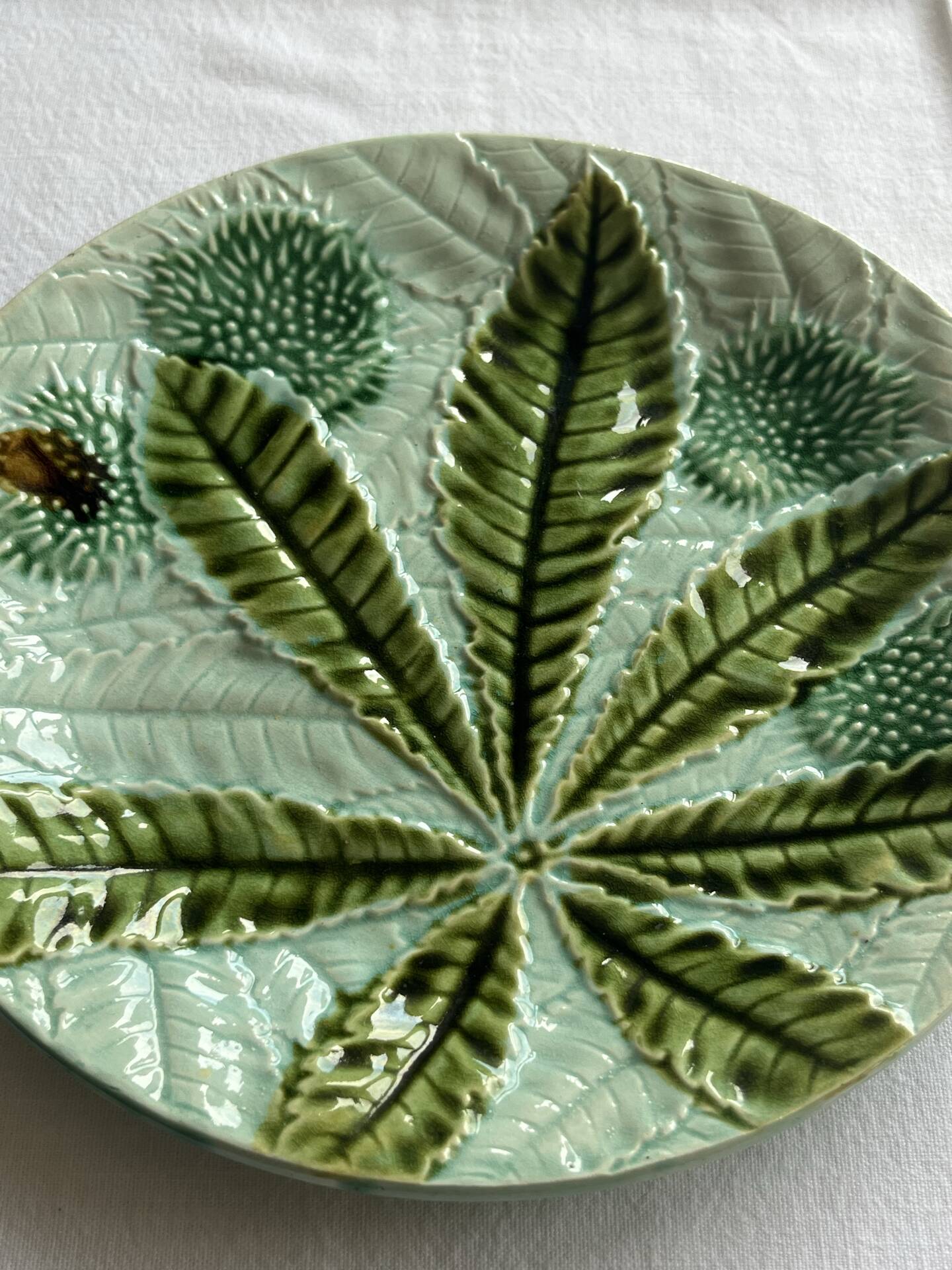Antique barbotine plate from Salins