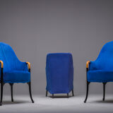 Italian alcantara project Armchairs by Umberto Asnago for Giorgetti/Progetti, 1980s