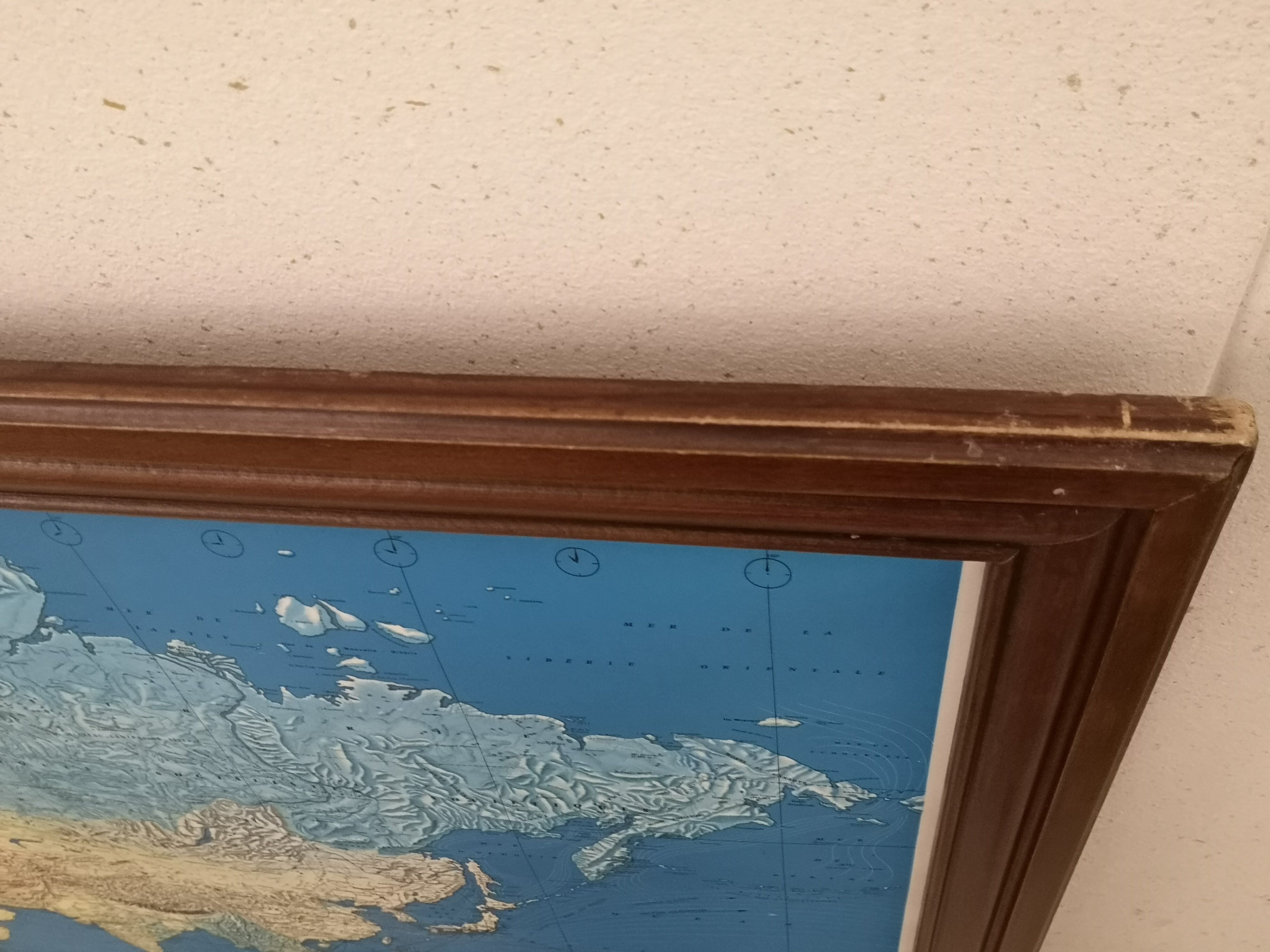 Map of the world Air France vintage Jean Massé 1970