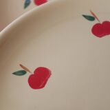 Service à thé en faïence peinte à la main – motif pommes rouges