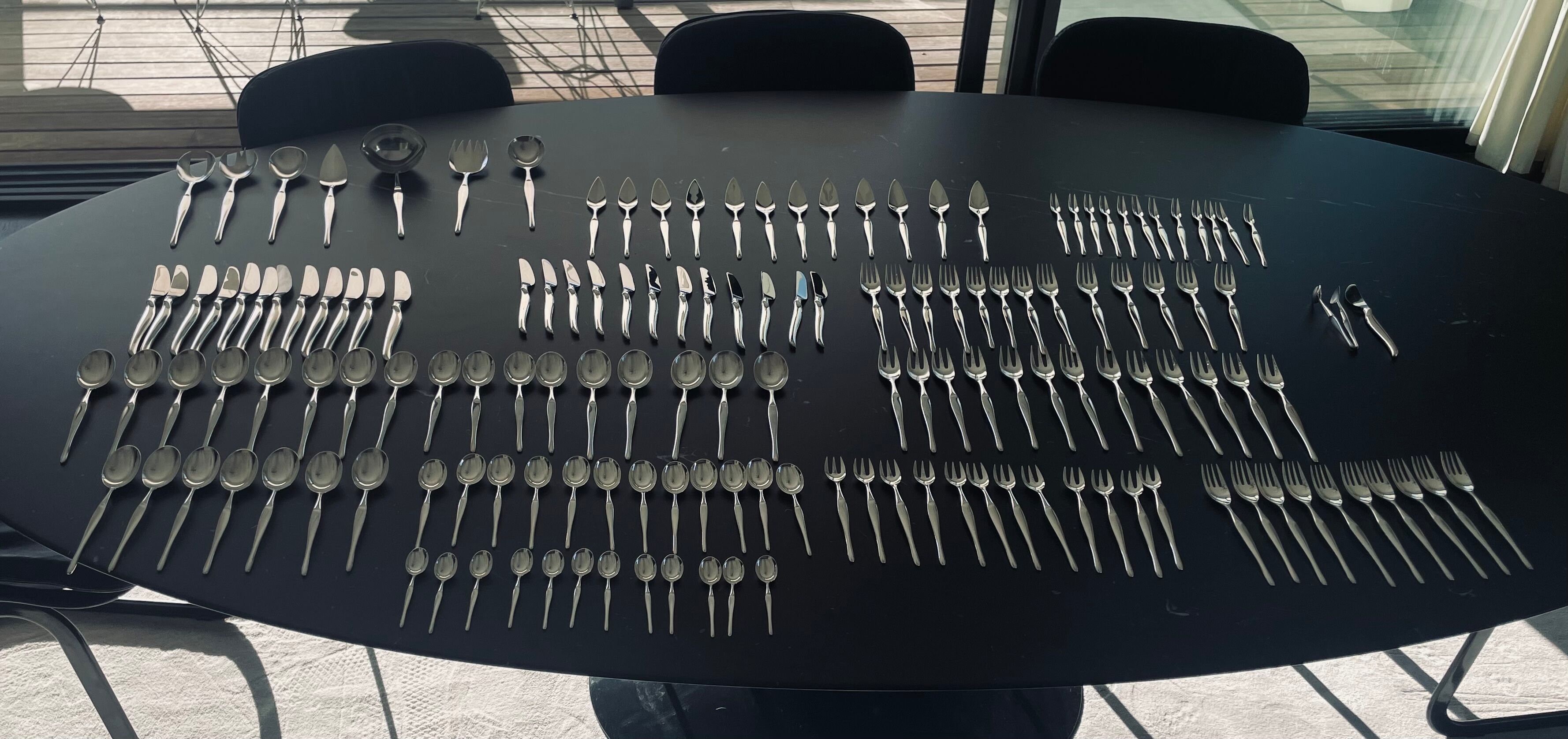 Complete housewife "Duo" designed by Tapio Wirkkala for Christofle