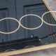 Rolling bar trolley in gold metal and black opaline two trays 1960