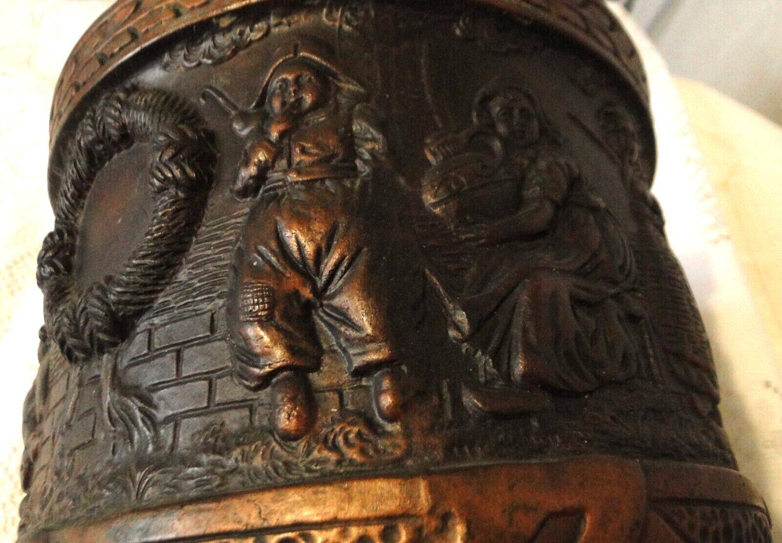 Old planter cache pot bretby clanta n2410 h pottery characters relief