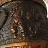 Old planter cache pot bretby clanta n2410 h pottery characters relief
