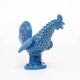 Vintage Italian Blue Ceramic Rooster, Behrend 1960s