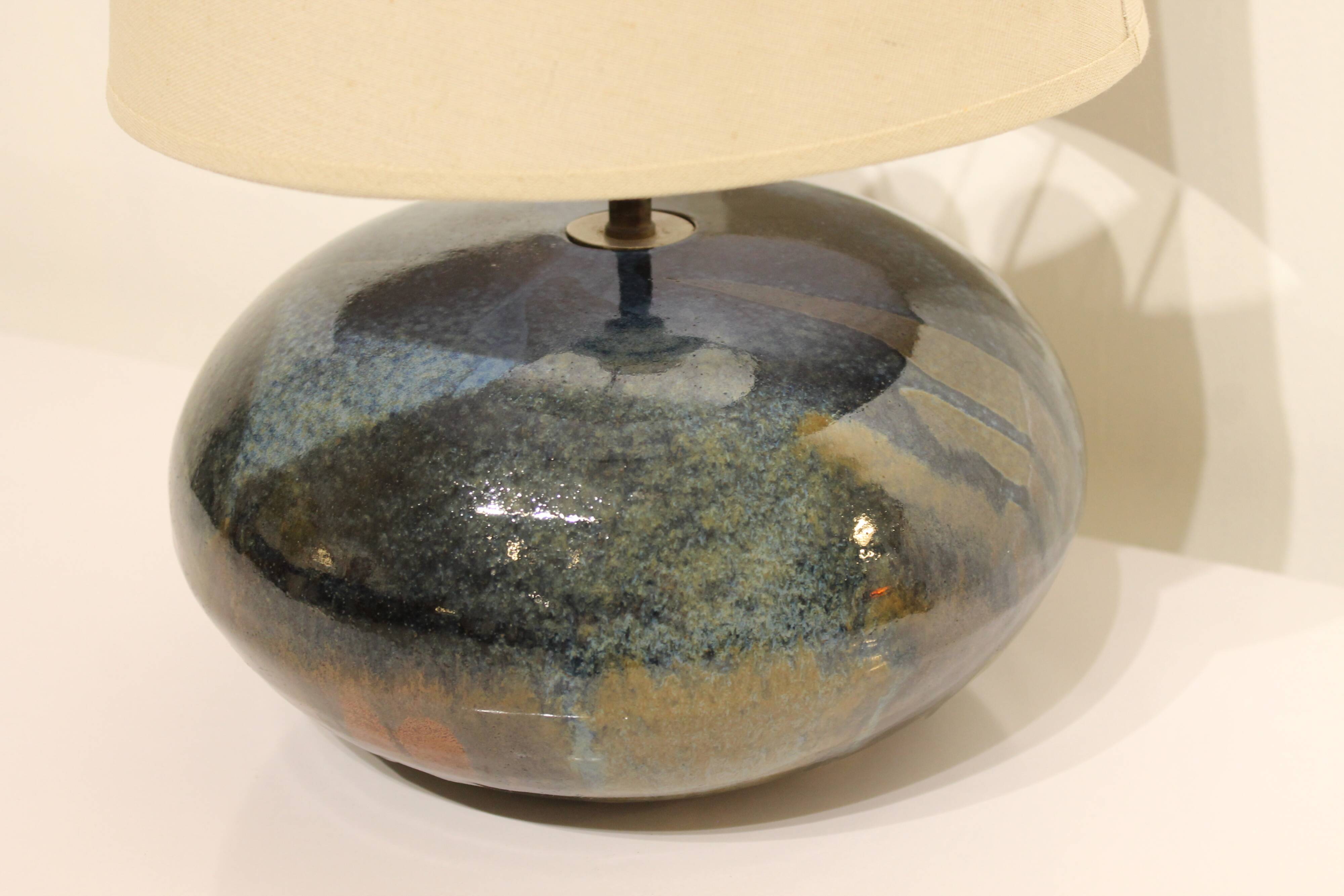 Vintage glazed ceramic lamp