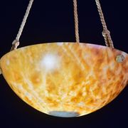 Art Deco great design brown alabaster chandelier, 1940s