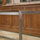 Brushed stainless steel and smoked black glass desk from the 1980s.