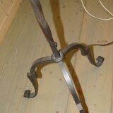 Vintage 1960s openwork wrought iron floor lamp