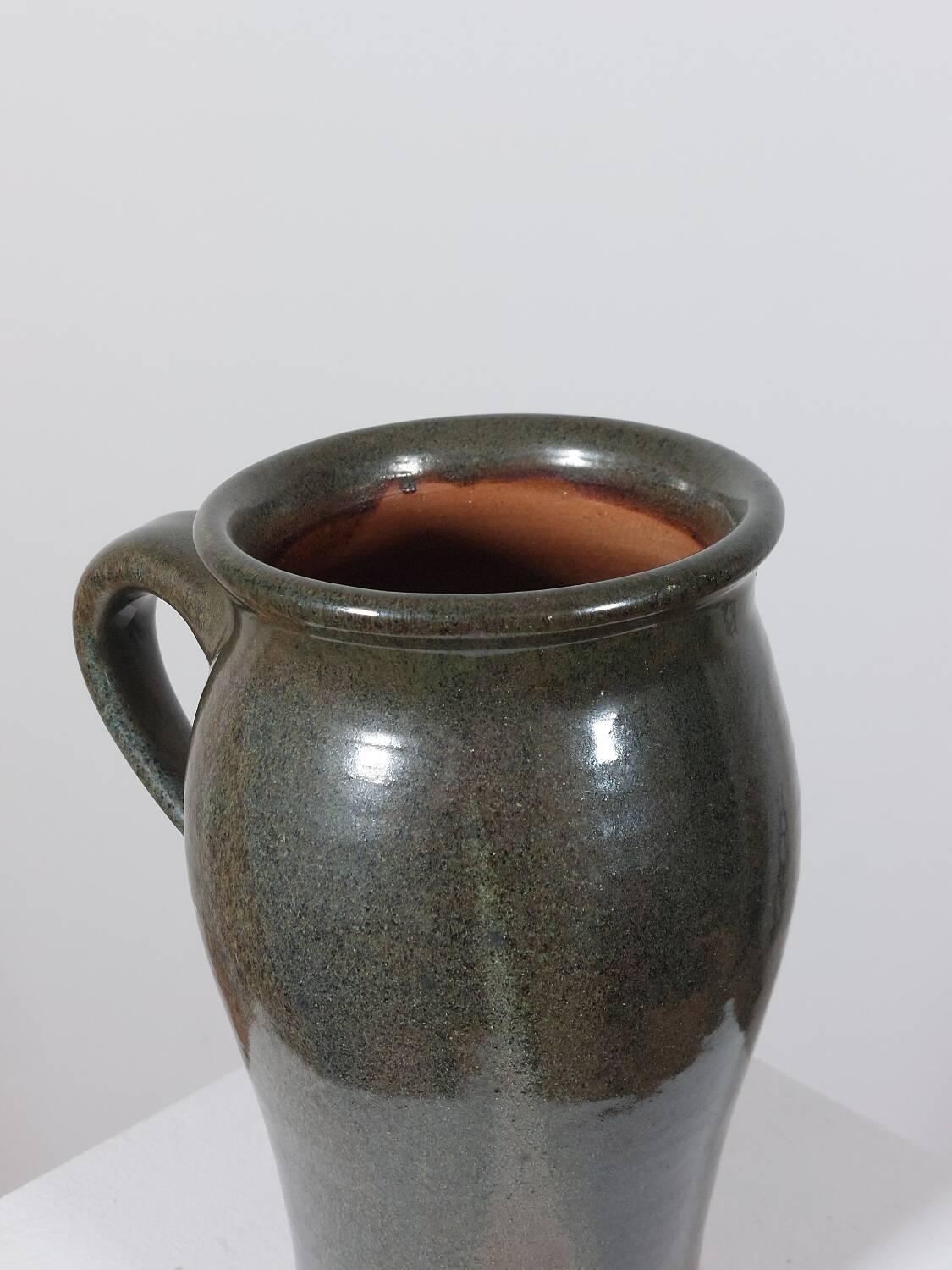 Vintage mid-century oxidised pottery vase