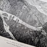 The Devil's Bridge, Schöllenen, vintage engraving, 1878.