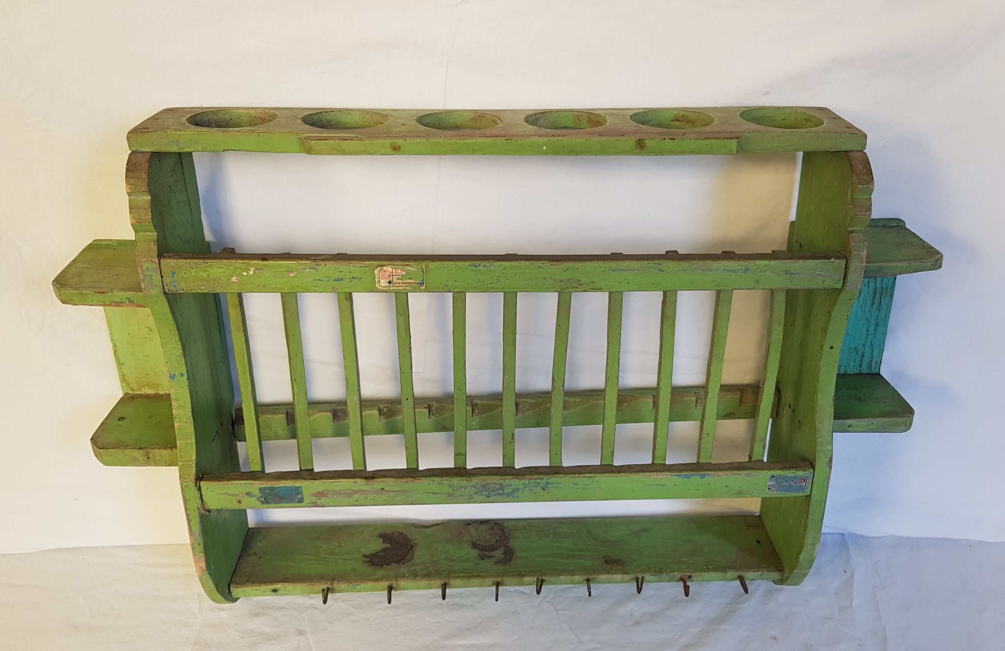 Old wall shelf - Burmese teak rack - 62.5 x 11.5 x 40 cm