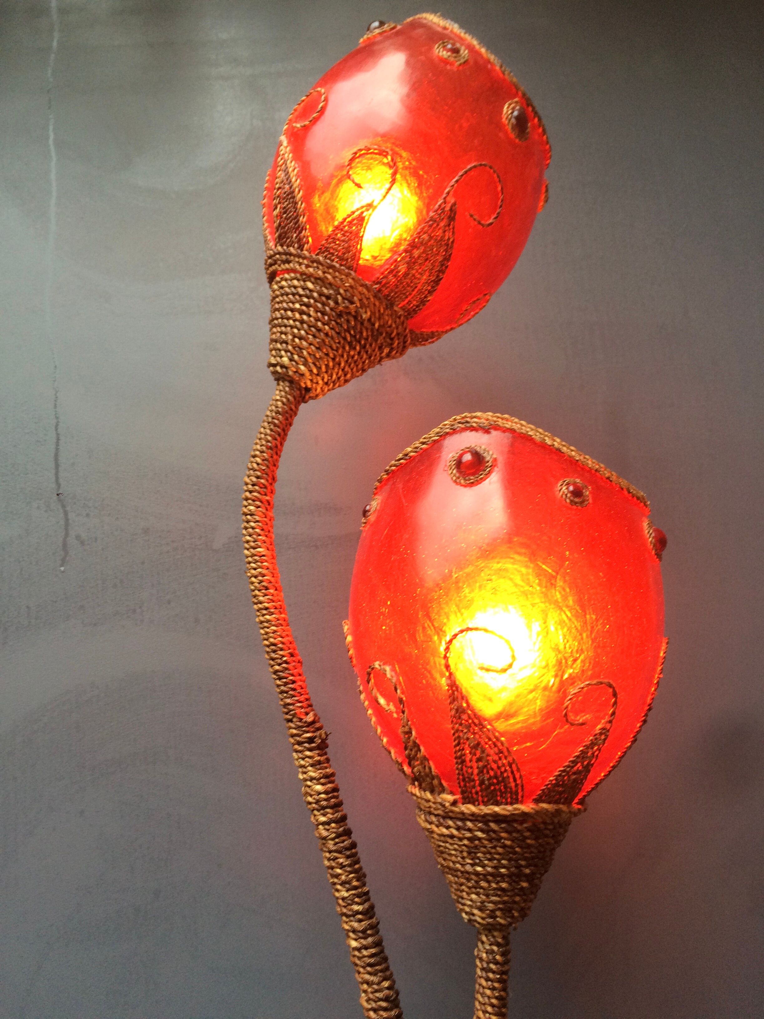Carnival lamp in Fiber of Glass and Wicker