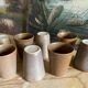 8 vintage stoneware glasses