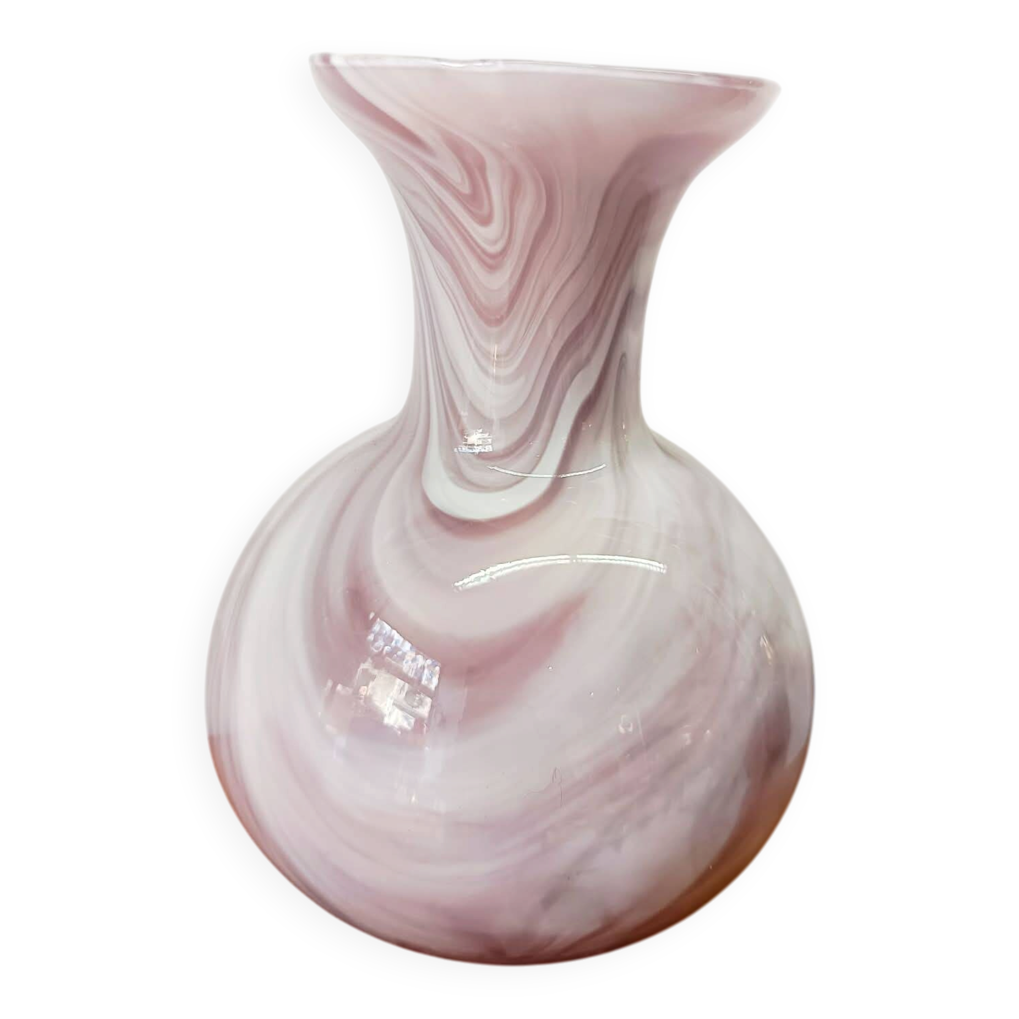 Vintage pink Murano glass vase style