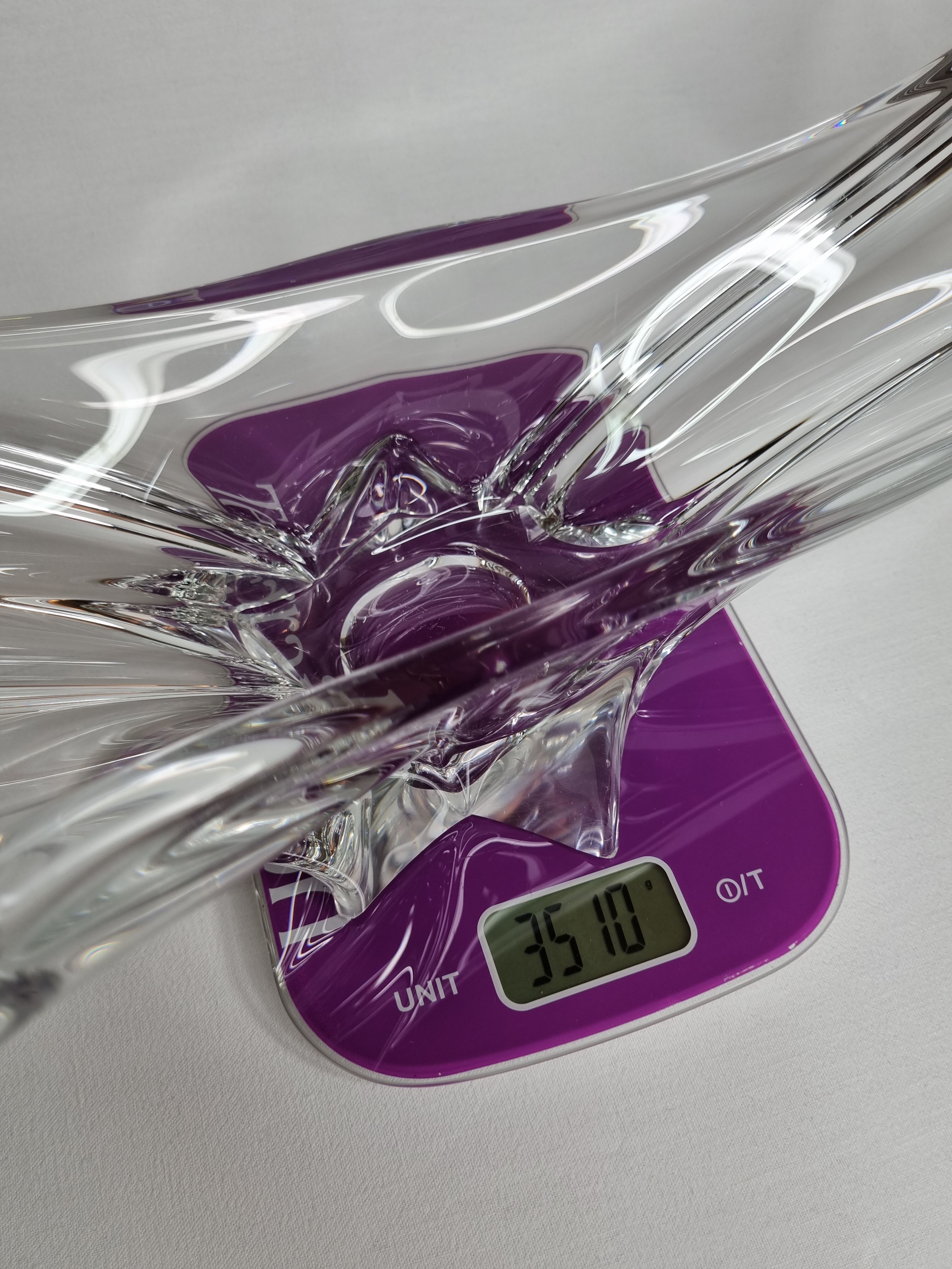 Vintage asymmetrical "Splash" crystal cup, 65 cm