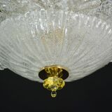 Florence, large size Murano clear transparent vintage glass ceiling light