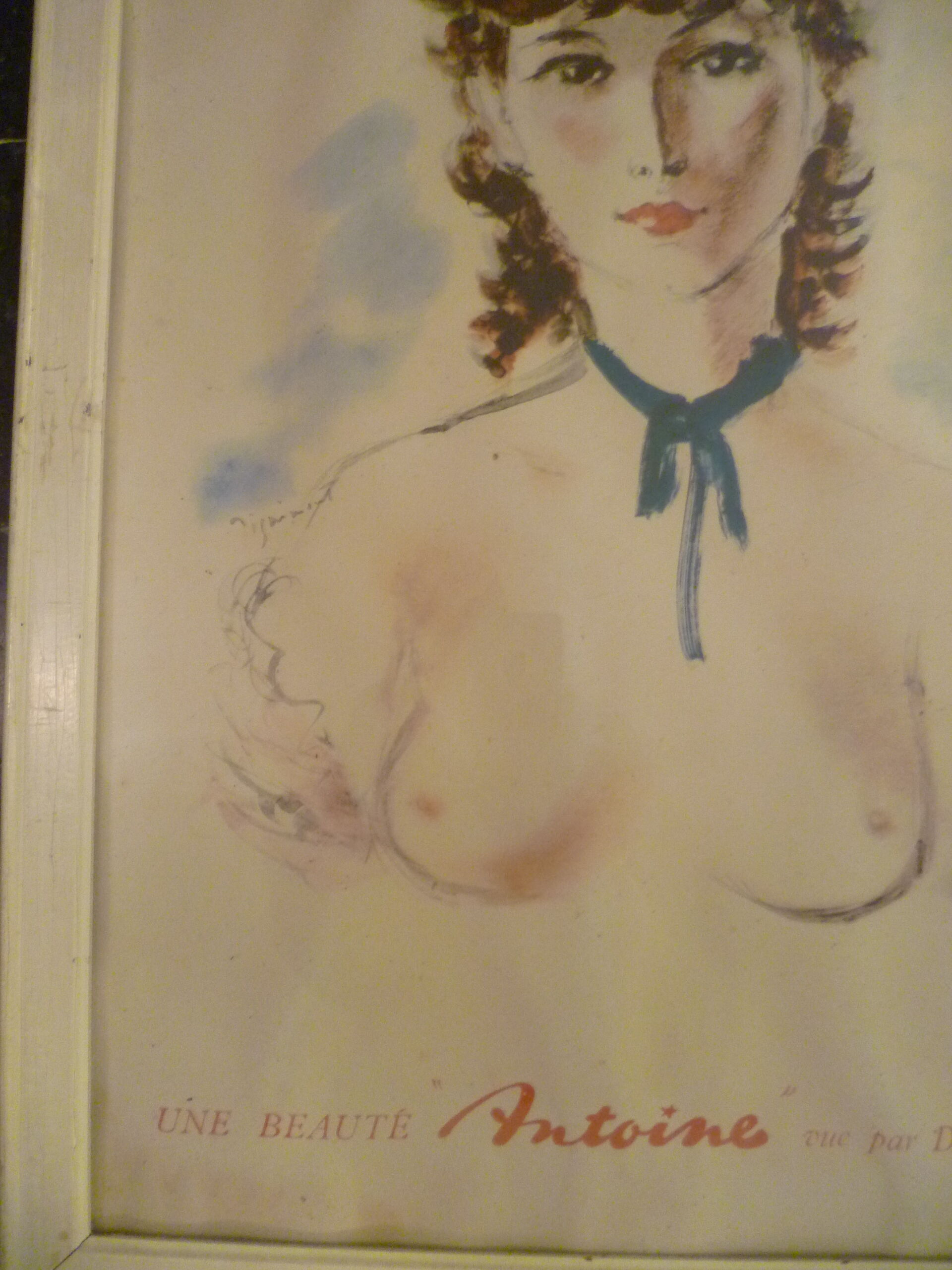 Affiche pub " une beaute antoine" vue par dignimont 60's
