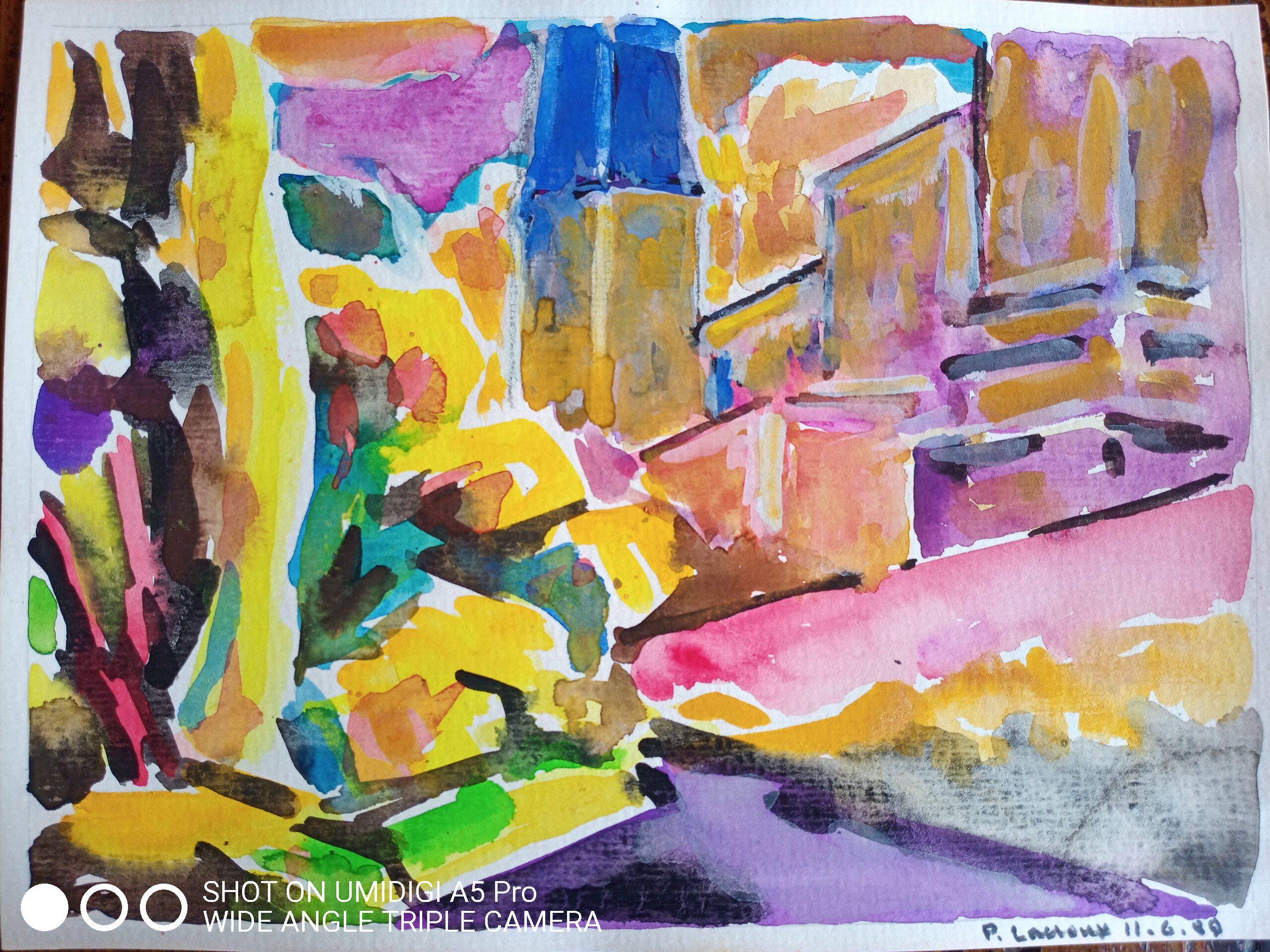 Pierre Lacroux (1909-1993) Gouache on paper 24 x 32 cm - from 1989 - (292)