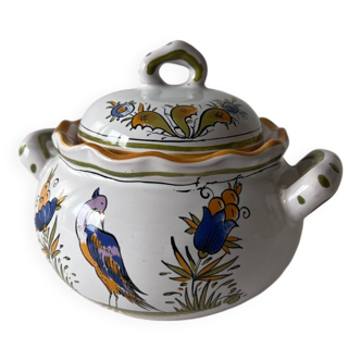 Vintage sugar bowl from the Le Renoleau art earthenware factory