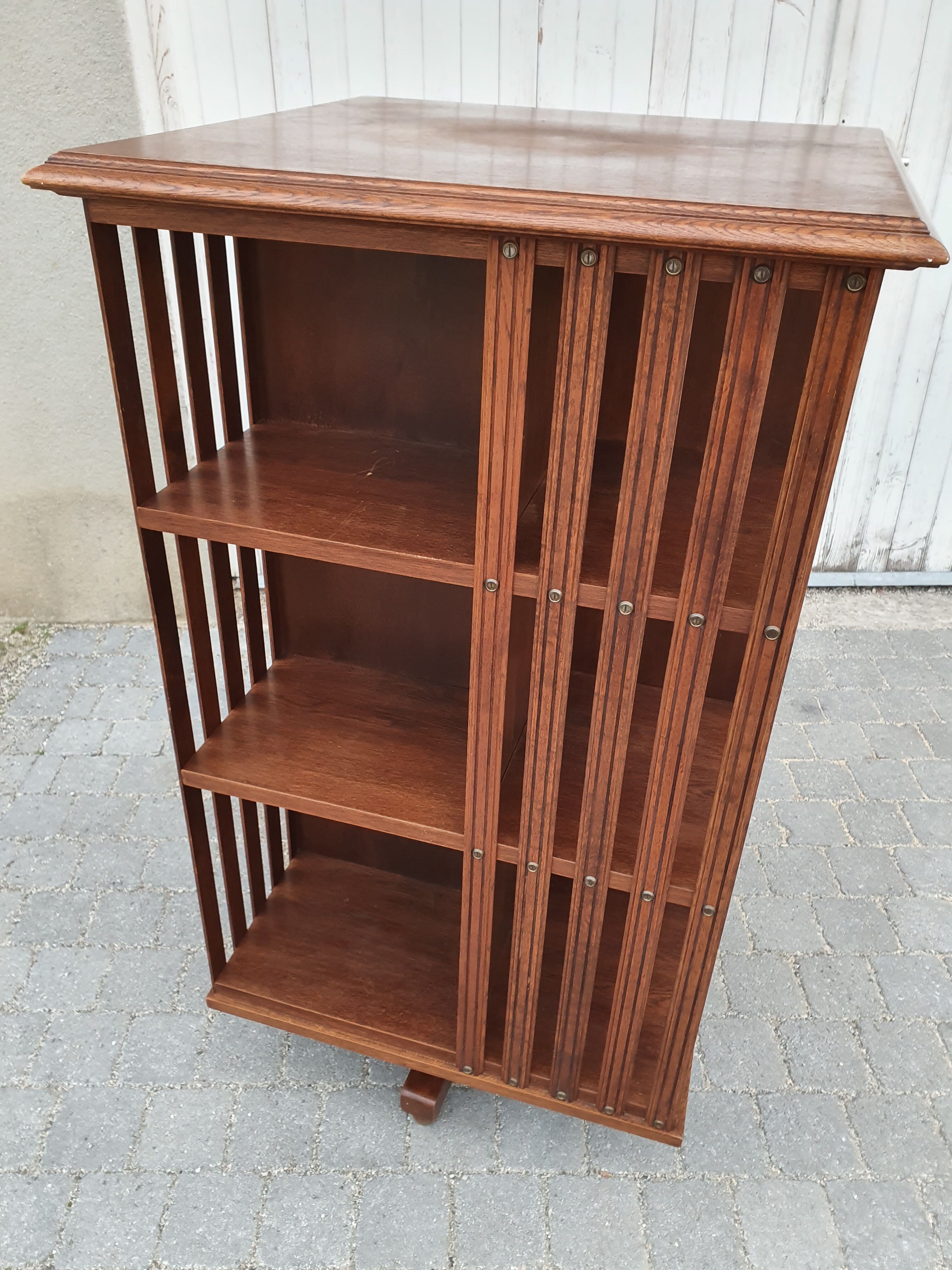 Revolving library of ancient notary 1920 oak