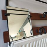 vintage teak coat rack with 6 hooks