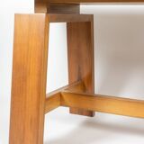 Light cherry wood varnished desk. 1970s