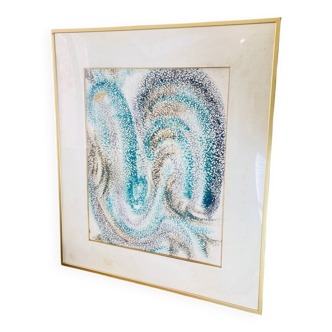 Abstract work with golden hues – 1970s