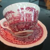 Tea cup and English earthenware saucer