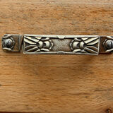 Art Deco glass-fronted Parisian buffet in raw wood