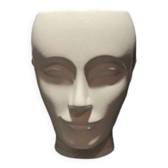 Face-shaped vase, ceramic