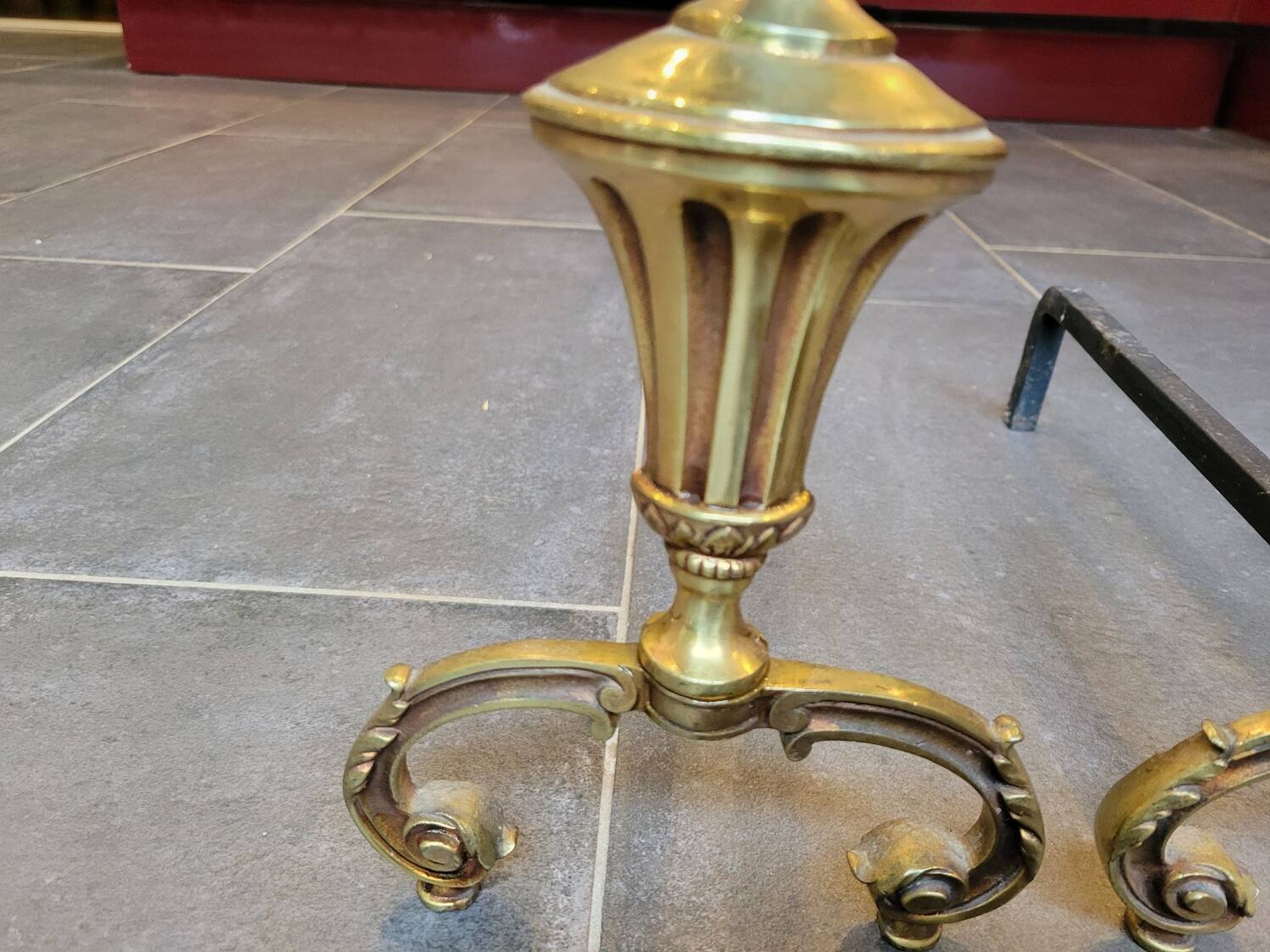 Chenets en bronze doré