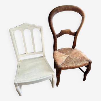 Lot 2 old children's chairs